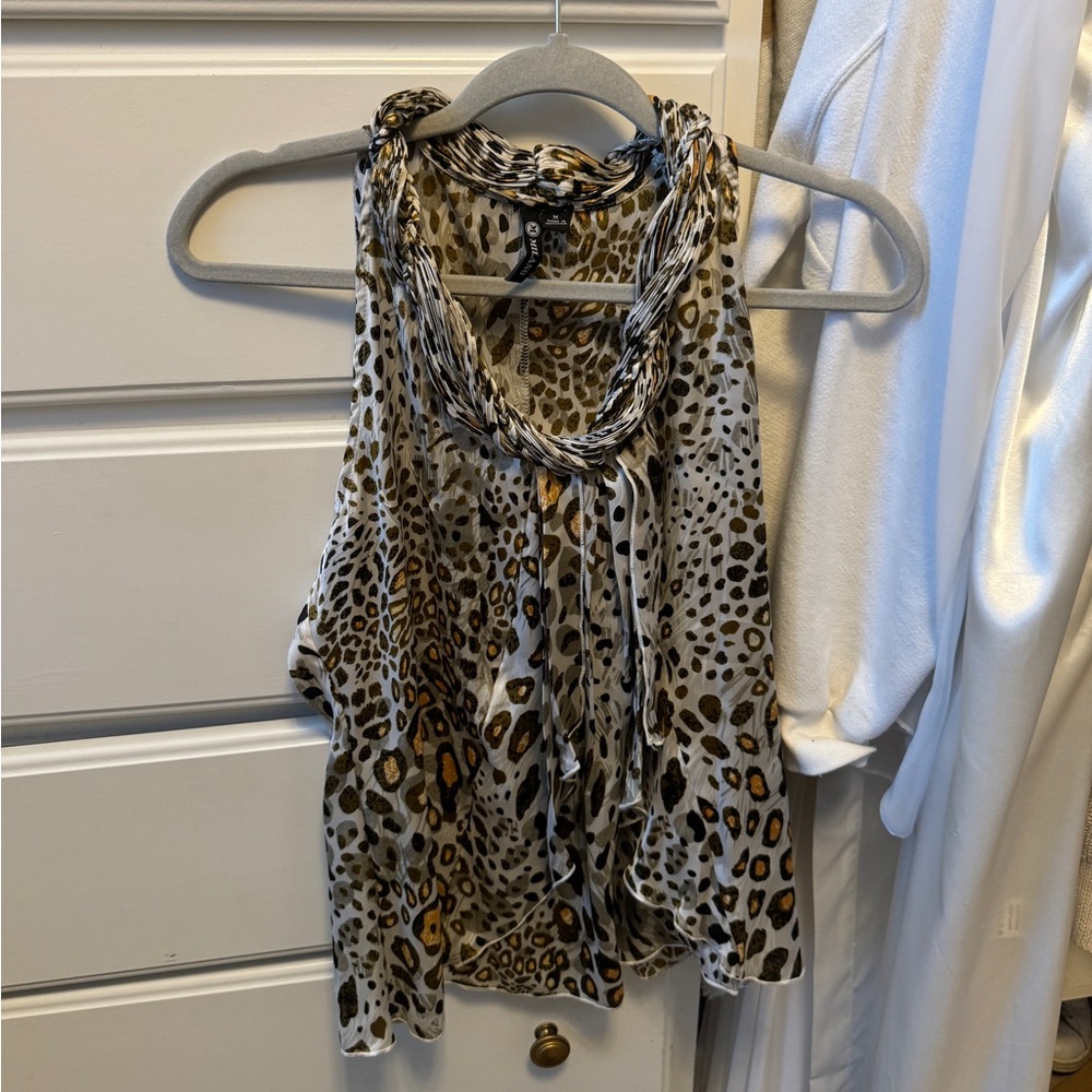 Milano Animal Print Dress - Brown and Gold